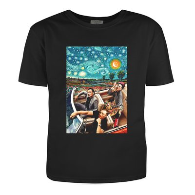 Man's t-shirt "Frida Kahlo, Salvador Dali and Vincent van Gogh", Black, S, BLACK