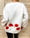 Women's sweatshirt "Poppies", S, WHITE, ТРИНИТКА НА ФЛІСІ