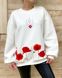 Women's sweatshirt "Poppies", S, WHITE, ТРИНИТКА НА ФЛІСІ