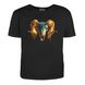 Woman's t-shirt "Golden horns", Black, XS, BLACK