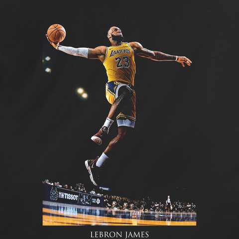 Lebron James T-ShirtLebron James Dunking 6 Lakers | Essential T-Shirt