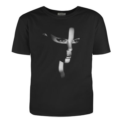 Woman's t-shirt "Mysterious Gaze", Black, XS, BLACK