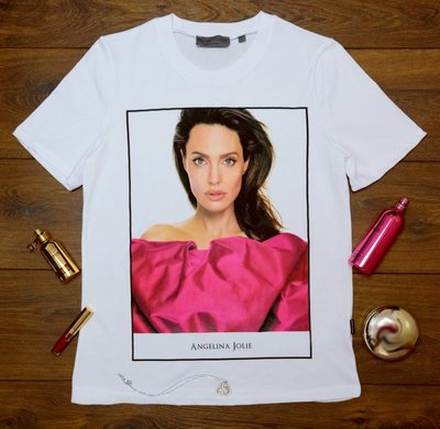 T-shirt "Angelina Jolie", Black, XS, WHITE