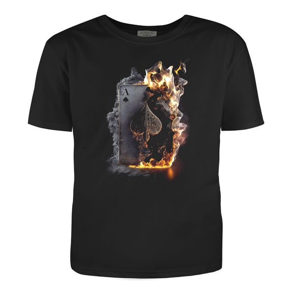 Man's t-shirt "Burning card", Black, S, BLACK